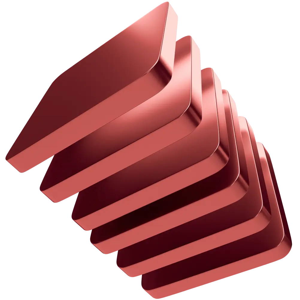 Abstract red shape consisting of stacked squares